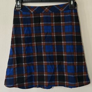 BP Blue and Black Plaid Skater Skirt